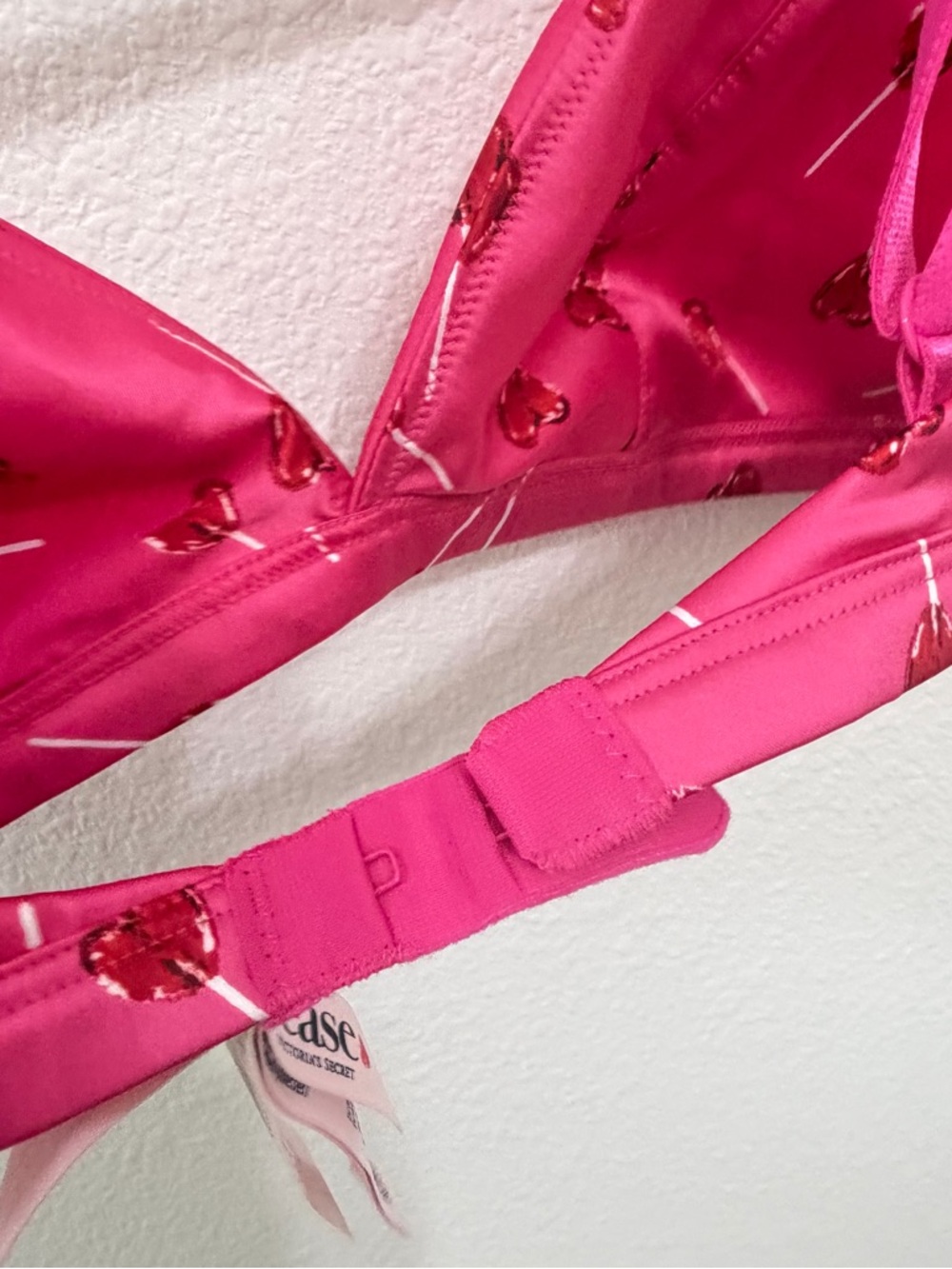 Victoria's Secret Hot Pink Cherry-Print Triangle Bralette - Picture 13 of 16